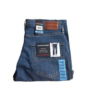 NWT Men's Medium Wash LUCKY BRAND 410 Athletic Straight Jeans size 32X32